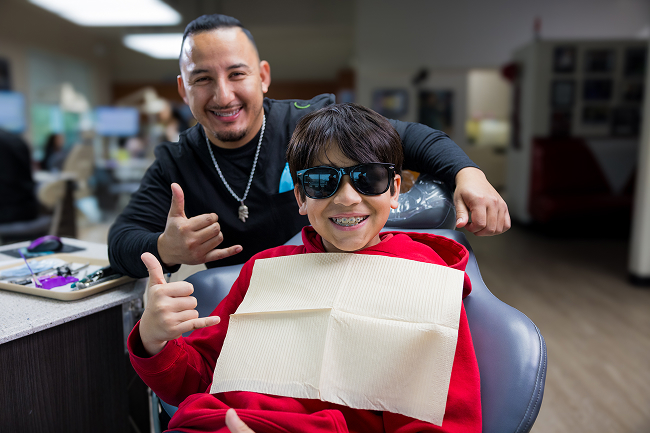 teen with braces in the chair